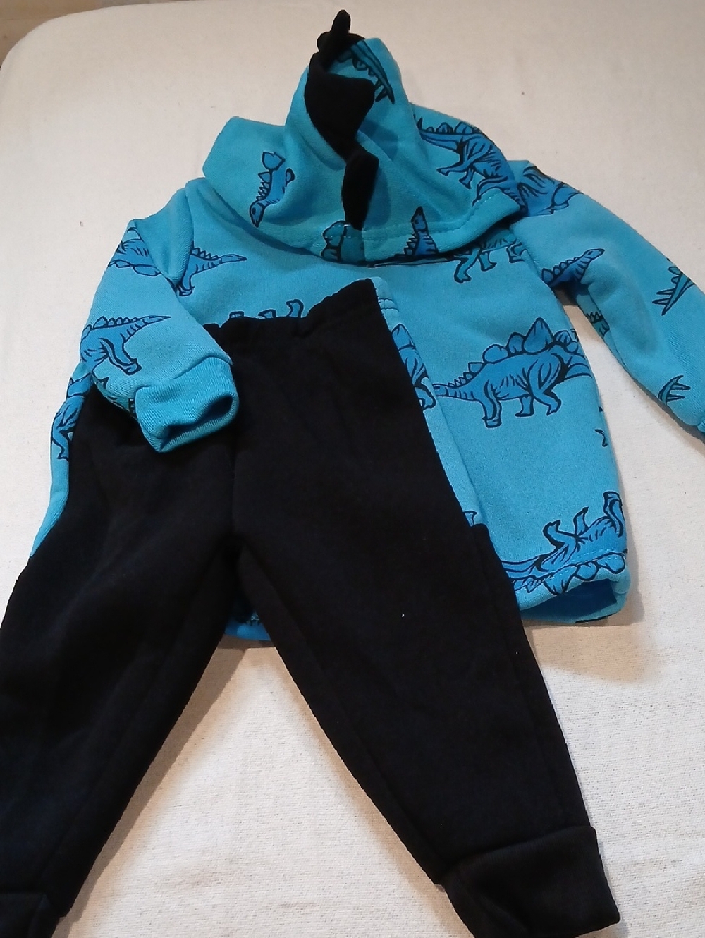 Street Rules Blue Dinosaur Kids Matching Set with Black Pants